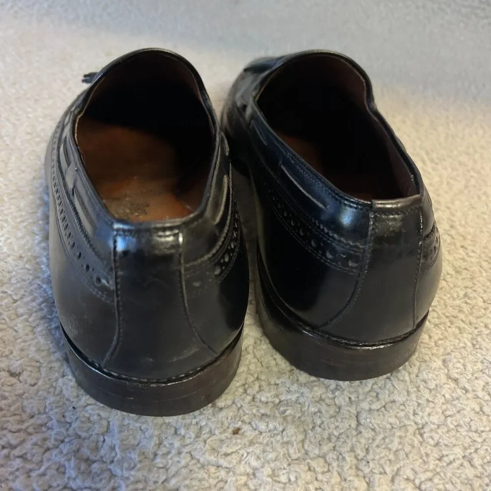 Allen Edmonds Dress Shoes Mens 10.5 D Black Manchester Tassel Loafers 8507